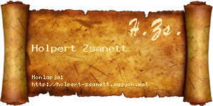 Holpert Zsanett névjegykártya
